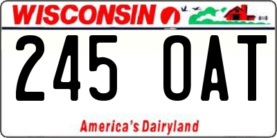 WI license plate 245OAT