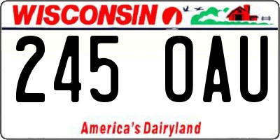 WI license plate 245OAU