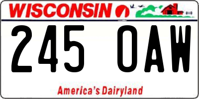 WI license plate 245OAW
