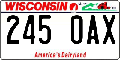 WI license plate 245OAX