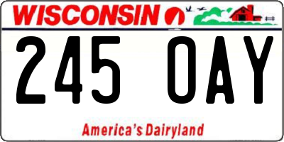 WI license plate 245OAY