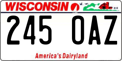WI license plate 245OAZ