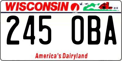 WI license plate 245OBA