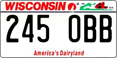 WI license plate 245OBB