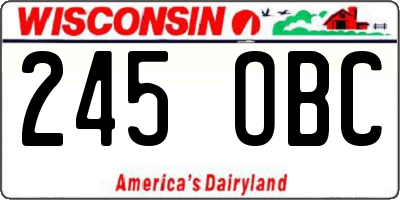 WI license plate 245OBC