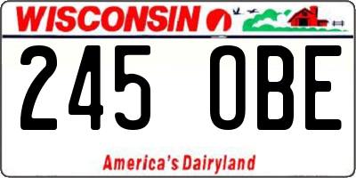 WI license plate 245OBE