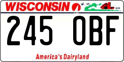 WI license plate 245OBF