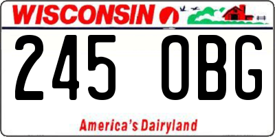 WI license plate 245OBG