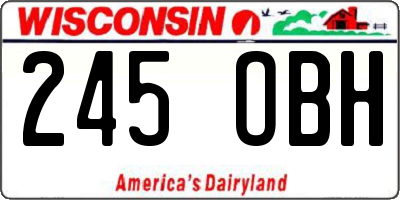 WI license plate 245OBH