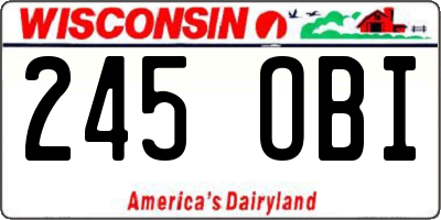WI license plate 245OBI