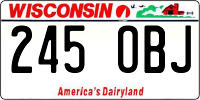 WI license plate 245OBJ