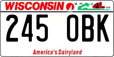 WI license plate 245OBK