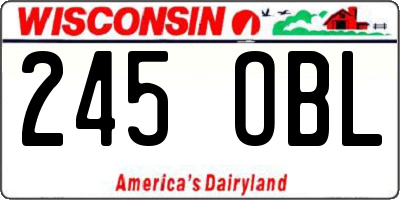 WI license plate 245OBL