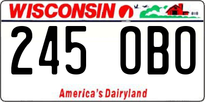WI license plate 245OBO