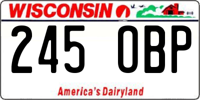 WI license plate 245OBP