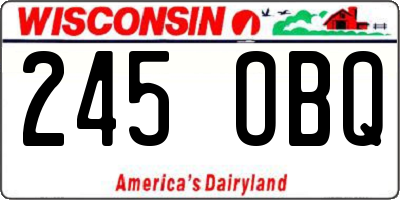 WI license plate 245OBQ