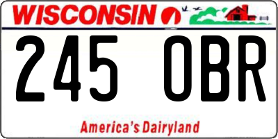 WI license plate 245OBR