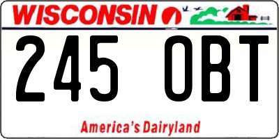 WI license plate 245OBT