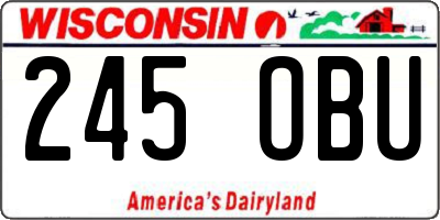 WI license plate 245OBU
