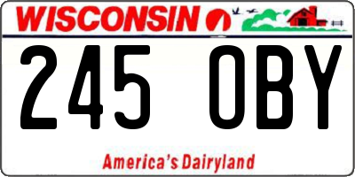 WI license plate 245OBY