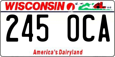 WI license plate 245OCA