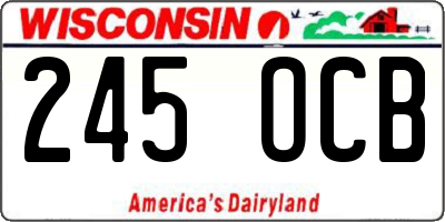 WI license plate 245OCB