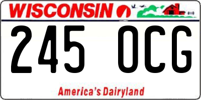 WI license plate 245OCG