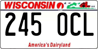 WI license plate 245OCL