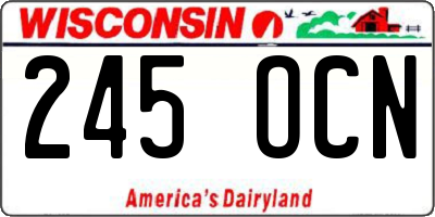 WI license plate 245OCN