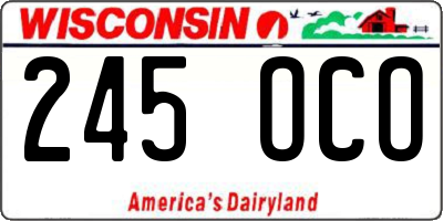 WI license plate 245OCO