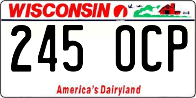 WI license plate 245OCP