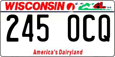 WI license plate 245OCQ