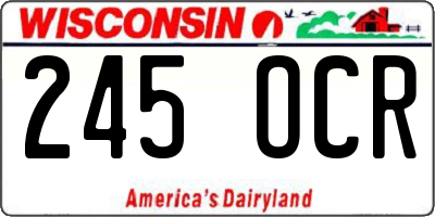 WI license plate 245OCR