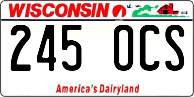 WI license plate 245OCS