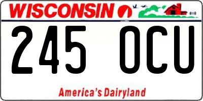 WI license plate 245OCU