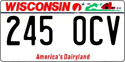 WI license plate 245OCV