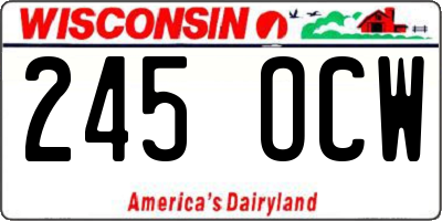 WI license plate 245OCW
