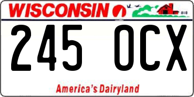 WI license plate 245OCX