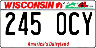 WI license plate 245OCY