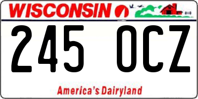 WI license plate 245OCZ