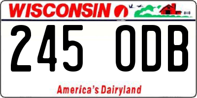 WI license plate 245ODB