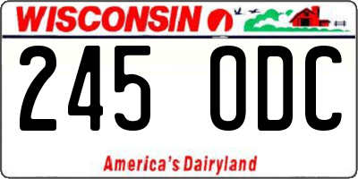 WI license plate 245ODC