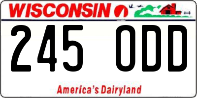 WI license plate 245ODD
