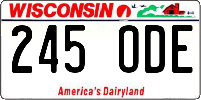 WI license plate 245ODE