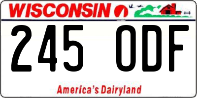 WI license plate 245ODF