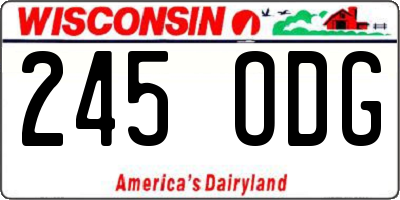 WI license plate 245ODG