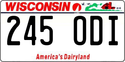 WI license plate 245ODI