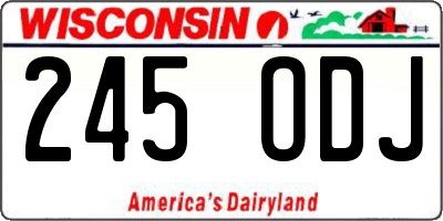 WI license plate 245ODJ