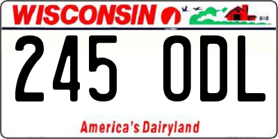 WI license plate 245ODL