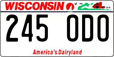 WI license plate 245ODO